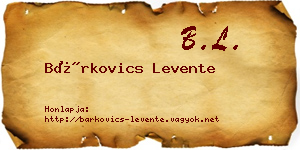Bárkovics Levente névjegykártya